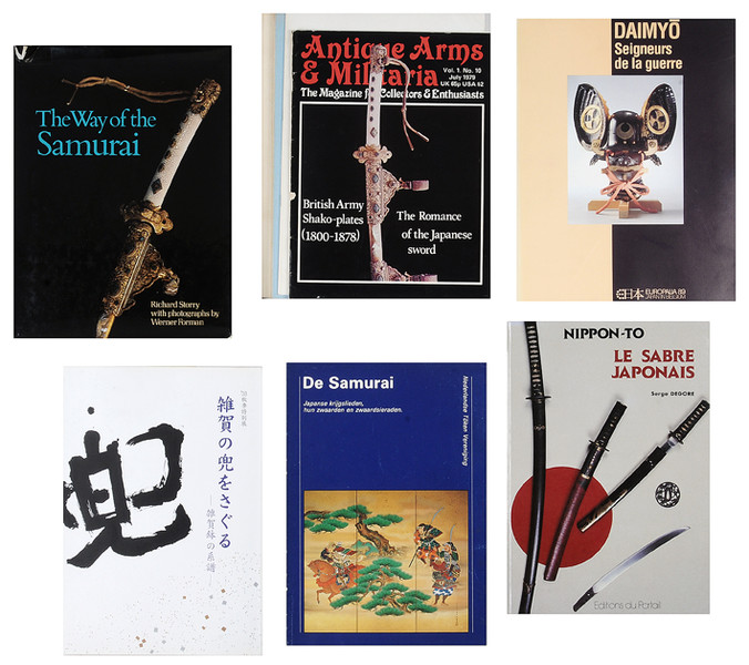 Lotto di nove libri e pubblicazioni su Samurai ed armi & armature giapponesi