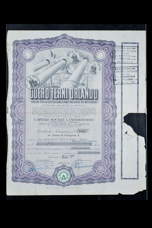 Certificato di partecipazione azionaria