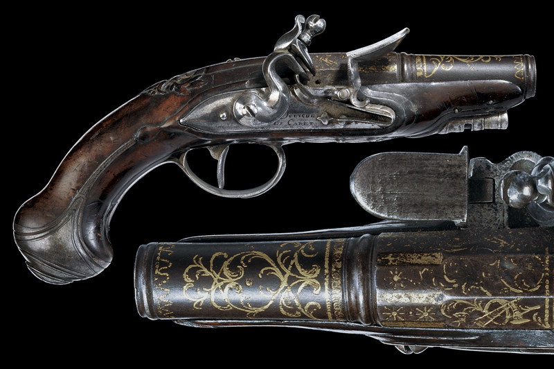 Pistola a pietra focaia da viaggio