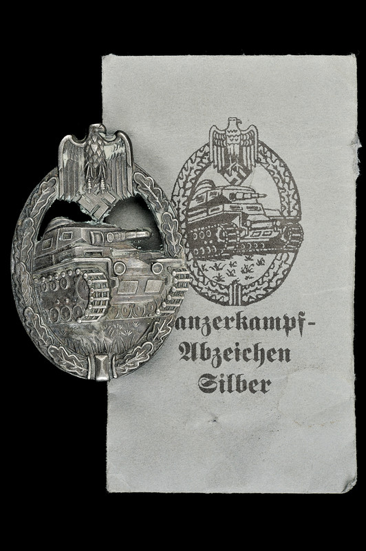 Panzerkampfabzeichen in argento