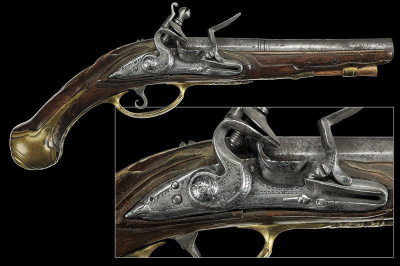 Pistola a pietra focaia di A. Mor