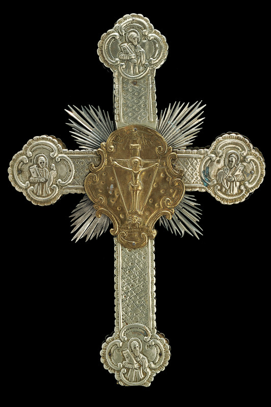 Crocifisso in argento e ottone