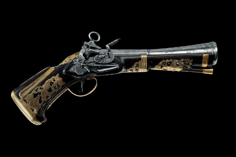 Pistola a pietra focaia a trombone