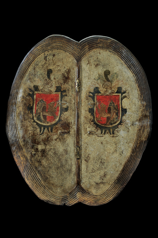 Eccezionale scudo blasonato dell'epoca di Filippo II per combattimenti a cavallo