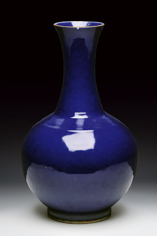 Bel vaso a bottiglia a coperta blu Mazzarino