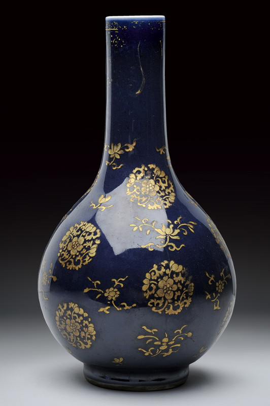 Bel vaso in blu e oro