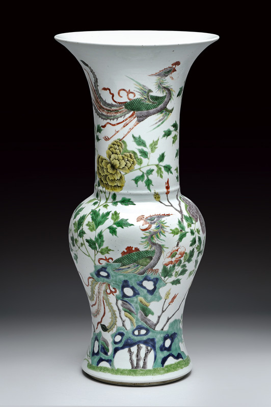Bel vaso Yenyen in porcellana famiglia verde