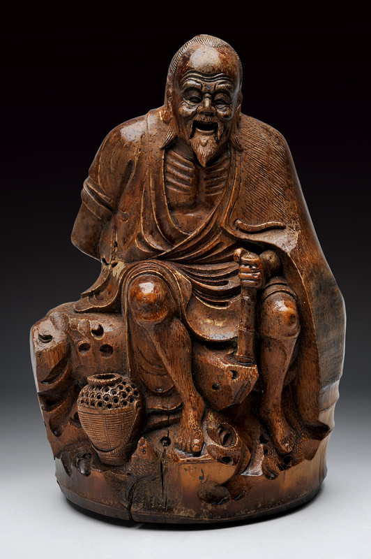Grande figura di pescatore in bambù