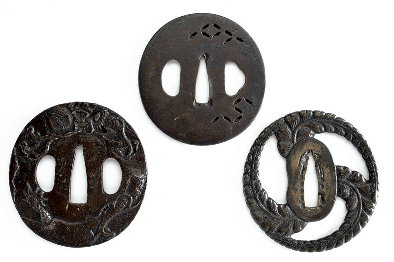 Lotto di tre tsuba