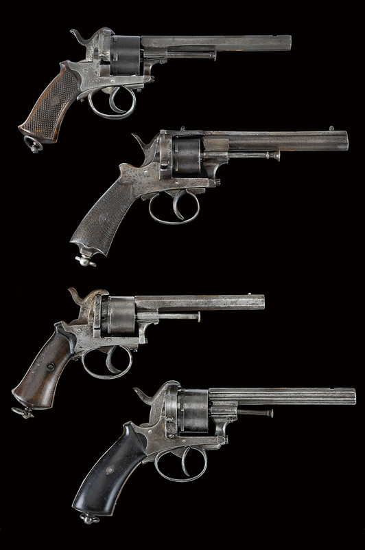 Lotto di quattro revolver a spillo