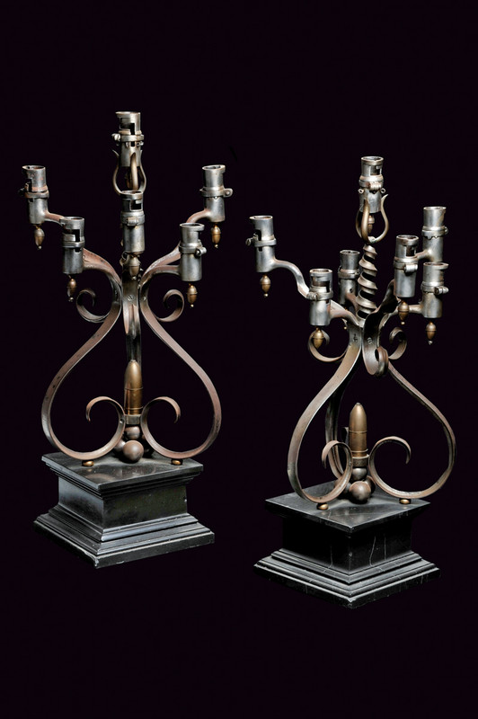 Paio di candelabri patriotici