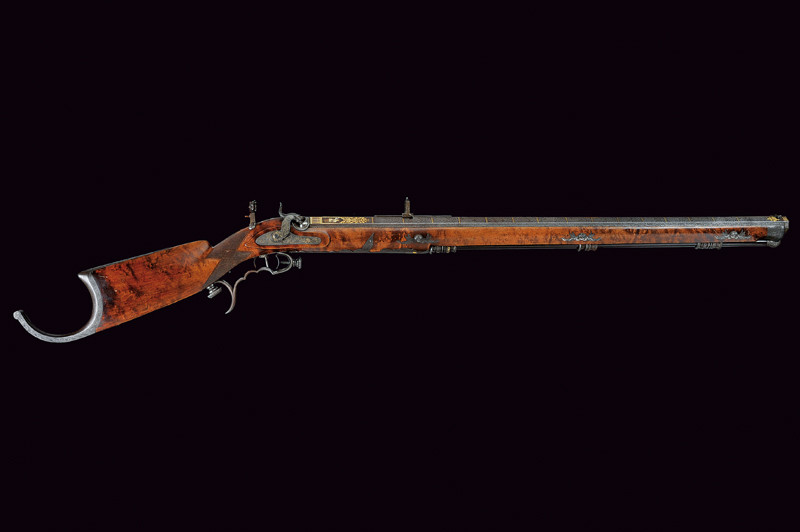 Straordinaria carabina De Petigny da tiro, presentata all\'Esposizione Industriale del 1839
