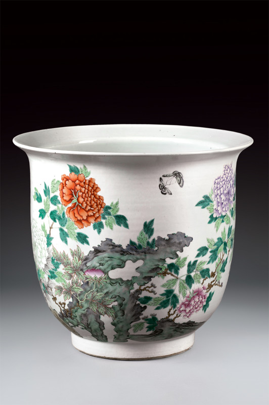 Grande flower pot in porcella famiglia rosa