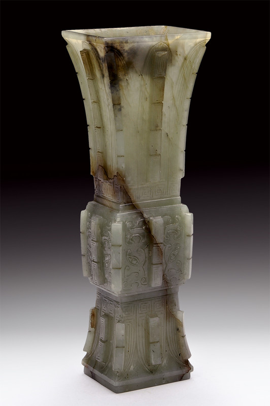 Bel vaso Gu in giada celadon