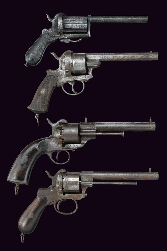 Lotto di quattro revolver a spillo