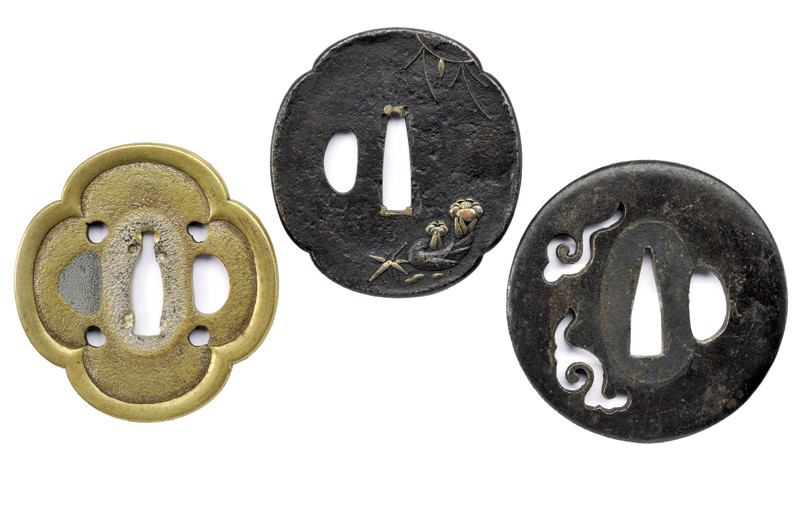 Lotto di tre tsuba
