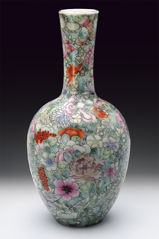 Vaso millefiori marcato Juren Tang Zhi 