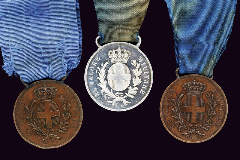 Lotto di tre medaglie al Valor Militare