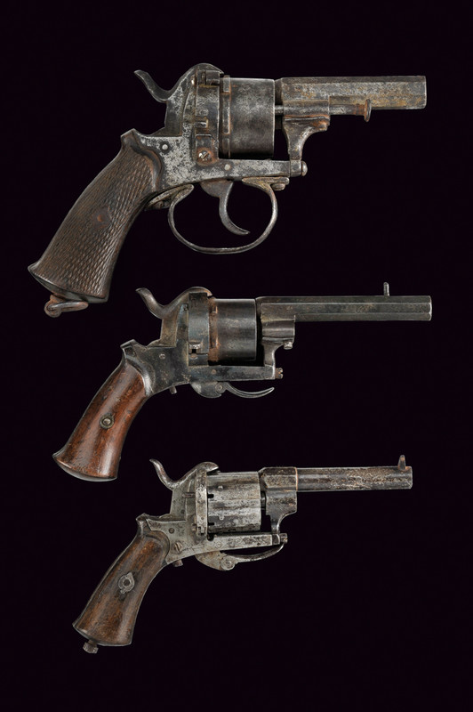 Lotto di tre revolver a spillo