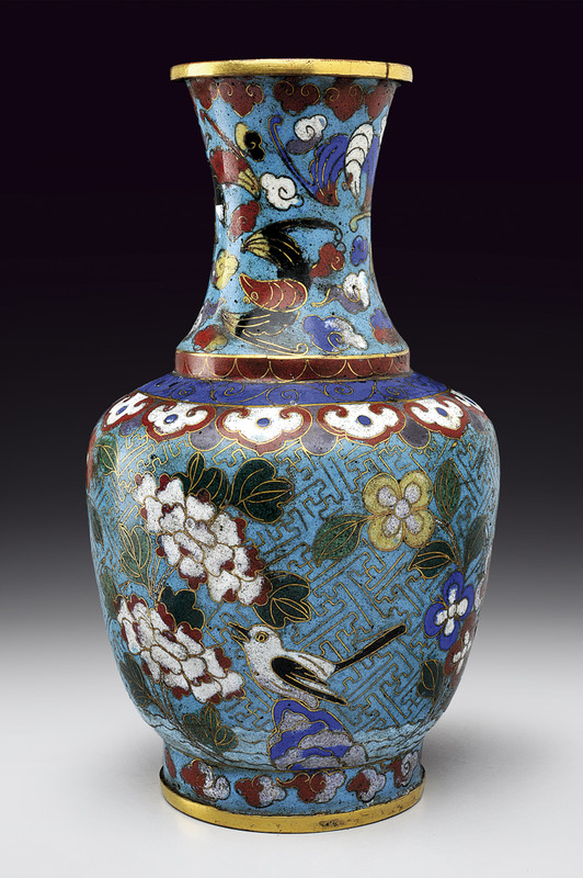 Vaso in smalto cloisonné