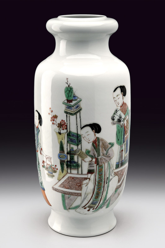 Bel vaso in porcellana famiglia verde