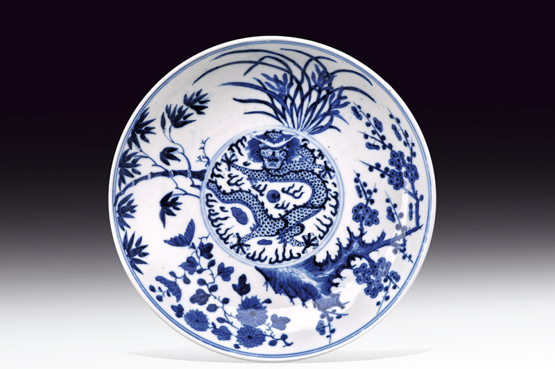 Bel piattino in porcellana marcato Guangxu e del periodo
