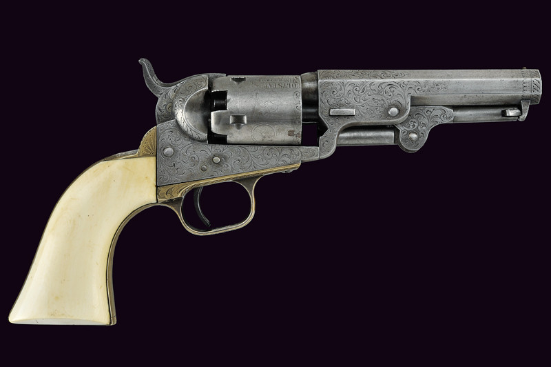 Colt Model 1849 Pocket Revolver, incisa