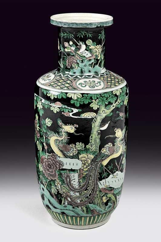 Vaso in porcellana famiglia nera