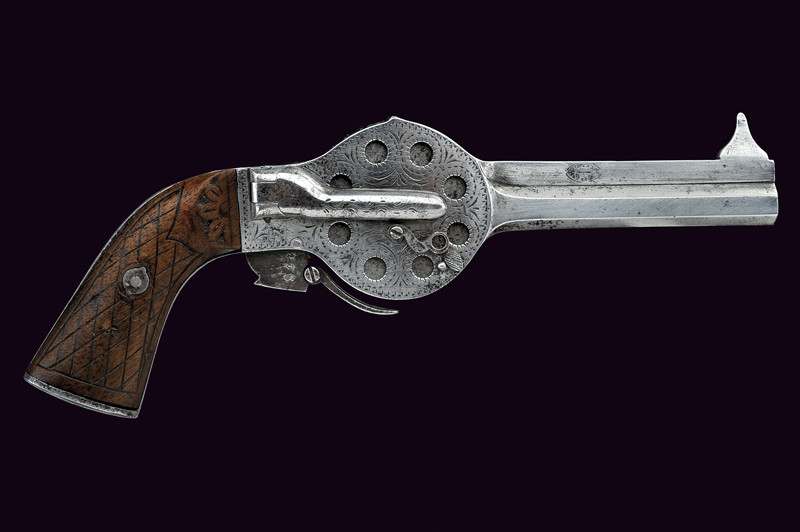 Rara pistola con sistema Noel & Gouery a dodici colpi