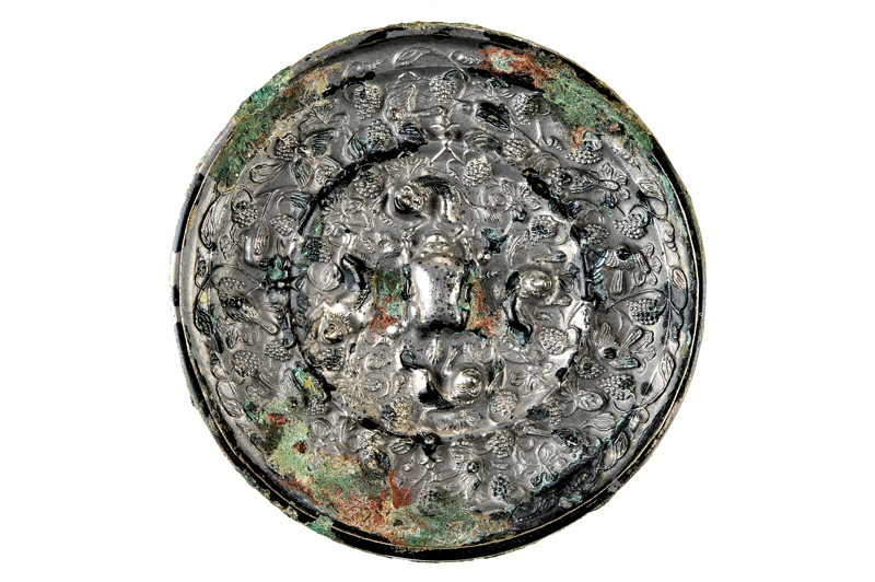 Specchio in bronzo argentato