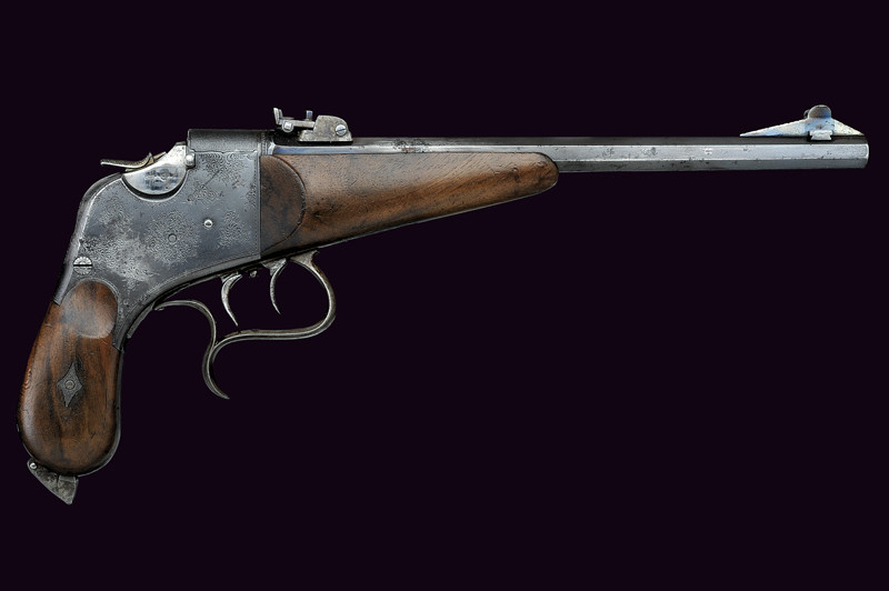 Rarissima pistola da tiro a retrocarica di Foerster