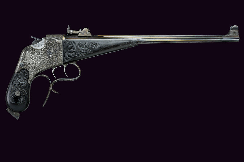 Bella e rara pistola a retrocarica da tiro, di Foerster