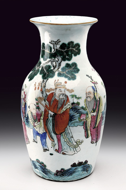 Vaso in porcellana famiglia rosa