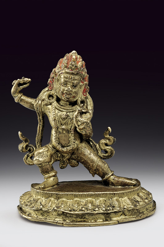 Vajrapani in bronzo dorato