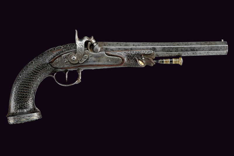 Rara ed interessante pistola a luminello da ufficiale