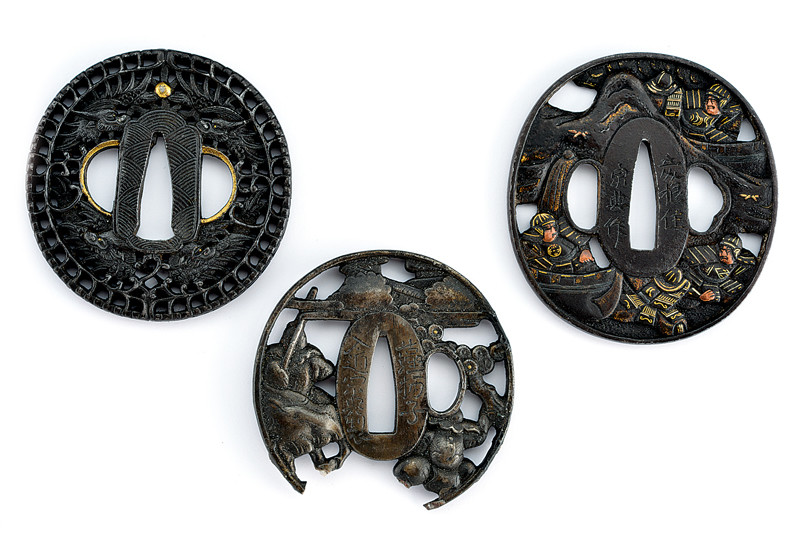 Lotto di tre tsuba