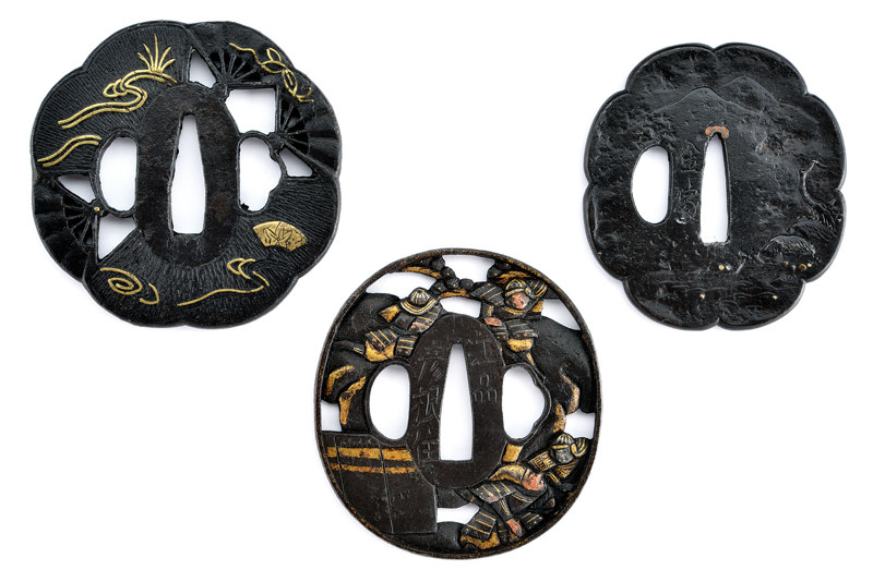 Lotto di tre tsuba