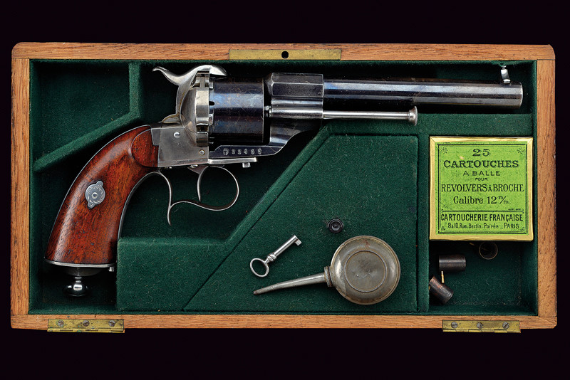 Revolver a spillo Lefaucheux in cassetta