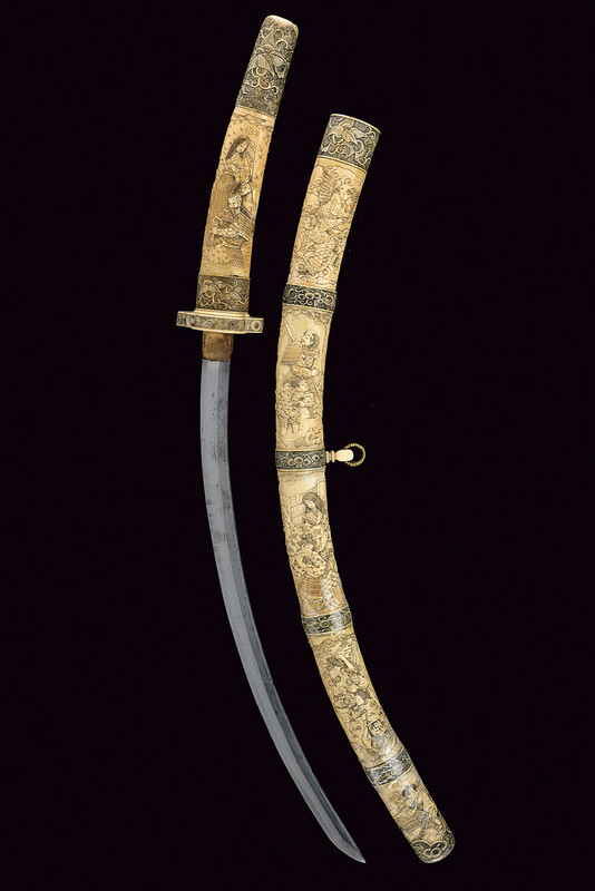 Katana con fornimenti intagliati