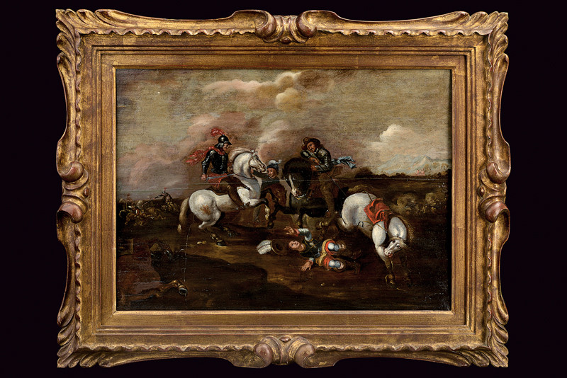 Olio su tavola, scuola Jan van Huchtenburg