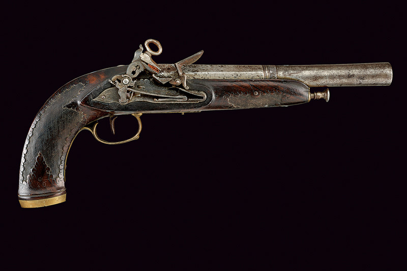 Pistola a pietra focaia da ufficiale d\'epoca Murattiana