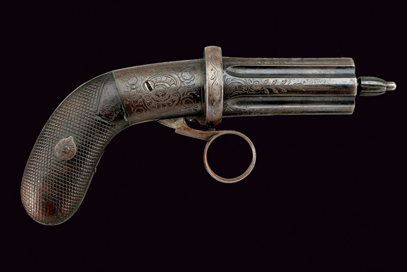 Bel pepperbox revolver a spillo di Mariette