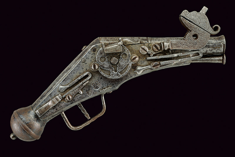 Rarissima pistola a ruota in ferro