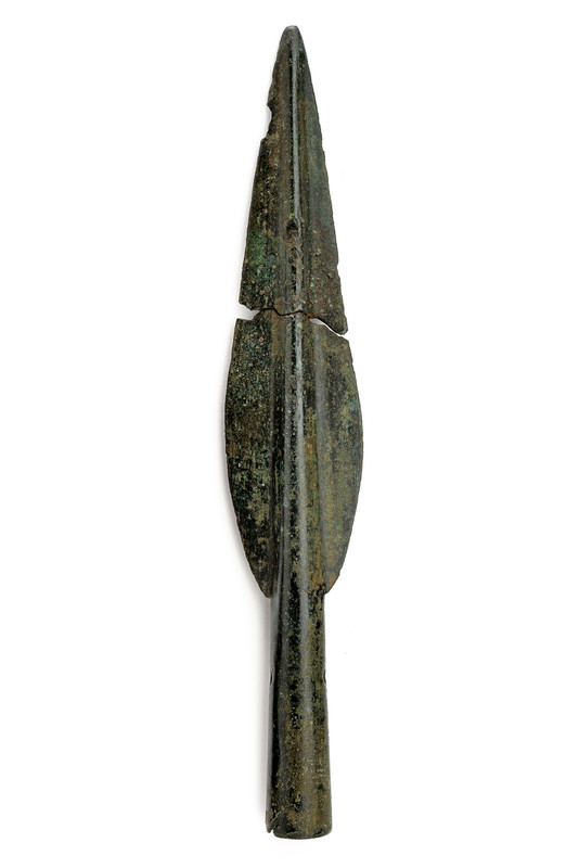 Grande punta di lancia in bronzo
