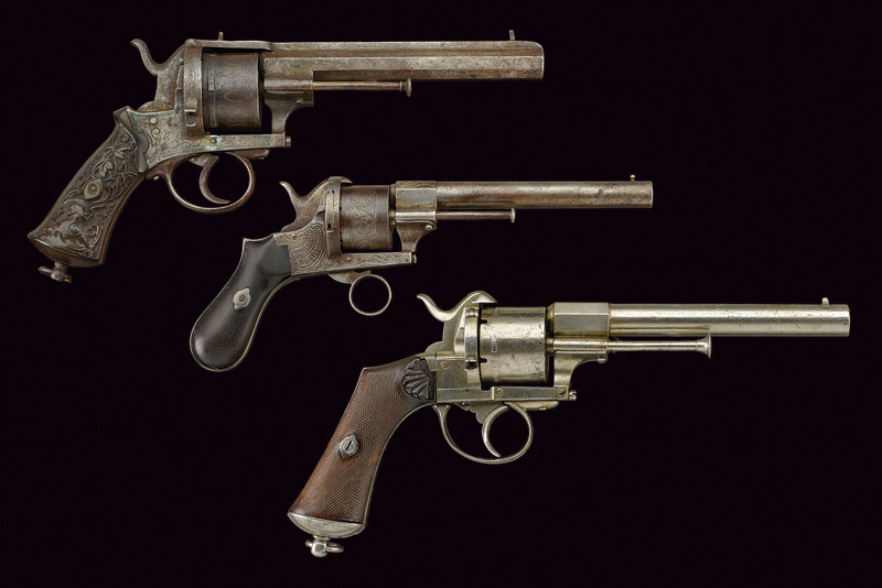 Lotto di tre revolver a spillo