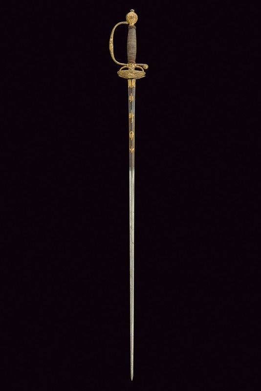 Spadino in bronzo dorato