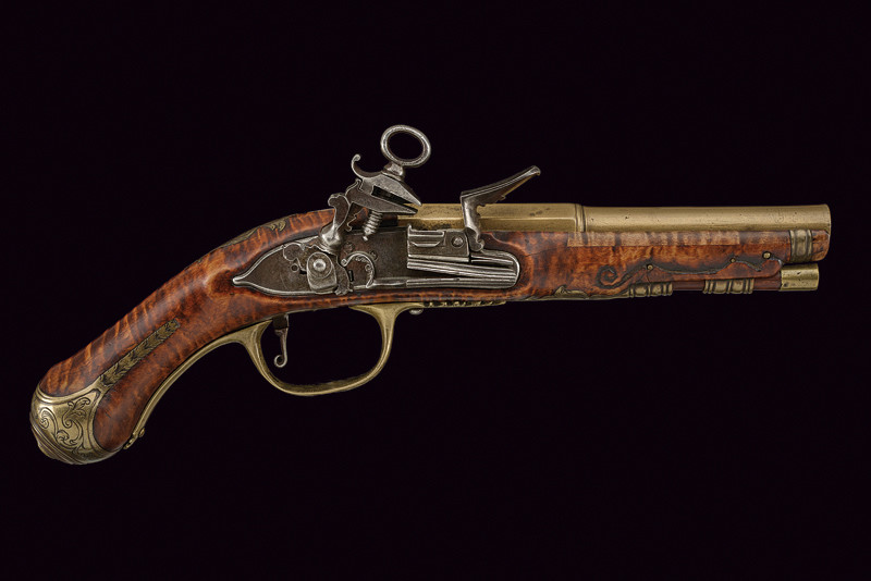 Elegante pistola a pietra focaia alla romana da viaggio