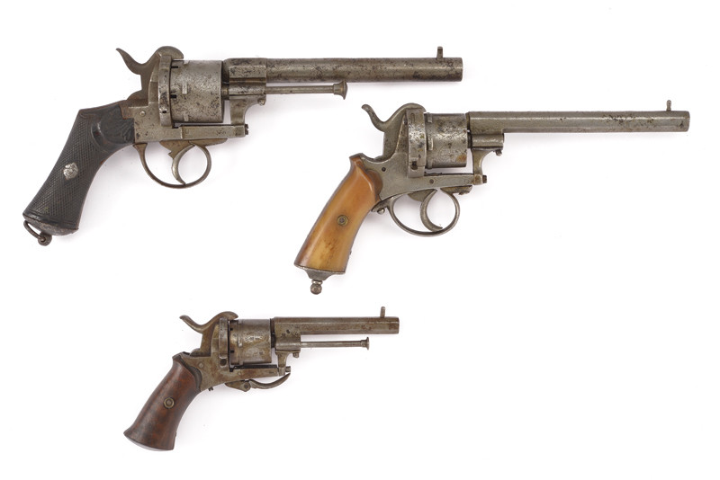 Lotto di tre revolver a spillo