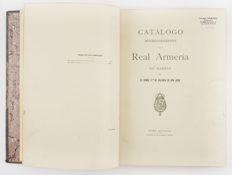 "Catalogo de la Real Armeria de Madrid"