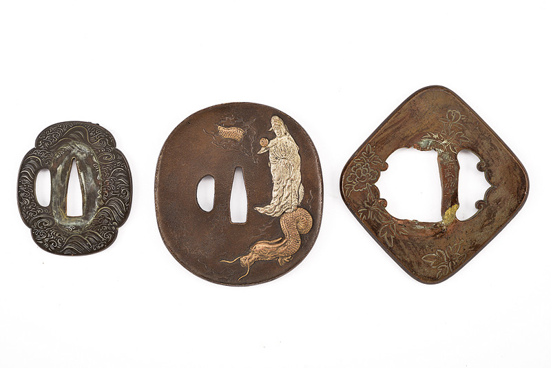 Lotto di tre tsuba